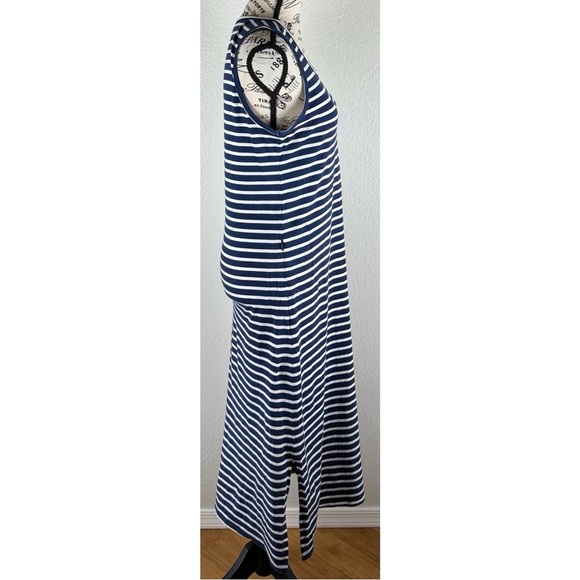 Toad & Co Blue Striped Sleeveless Organic Cotton Blend Midi Dress, size Medium - Picture 4 of 9